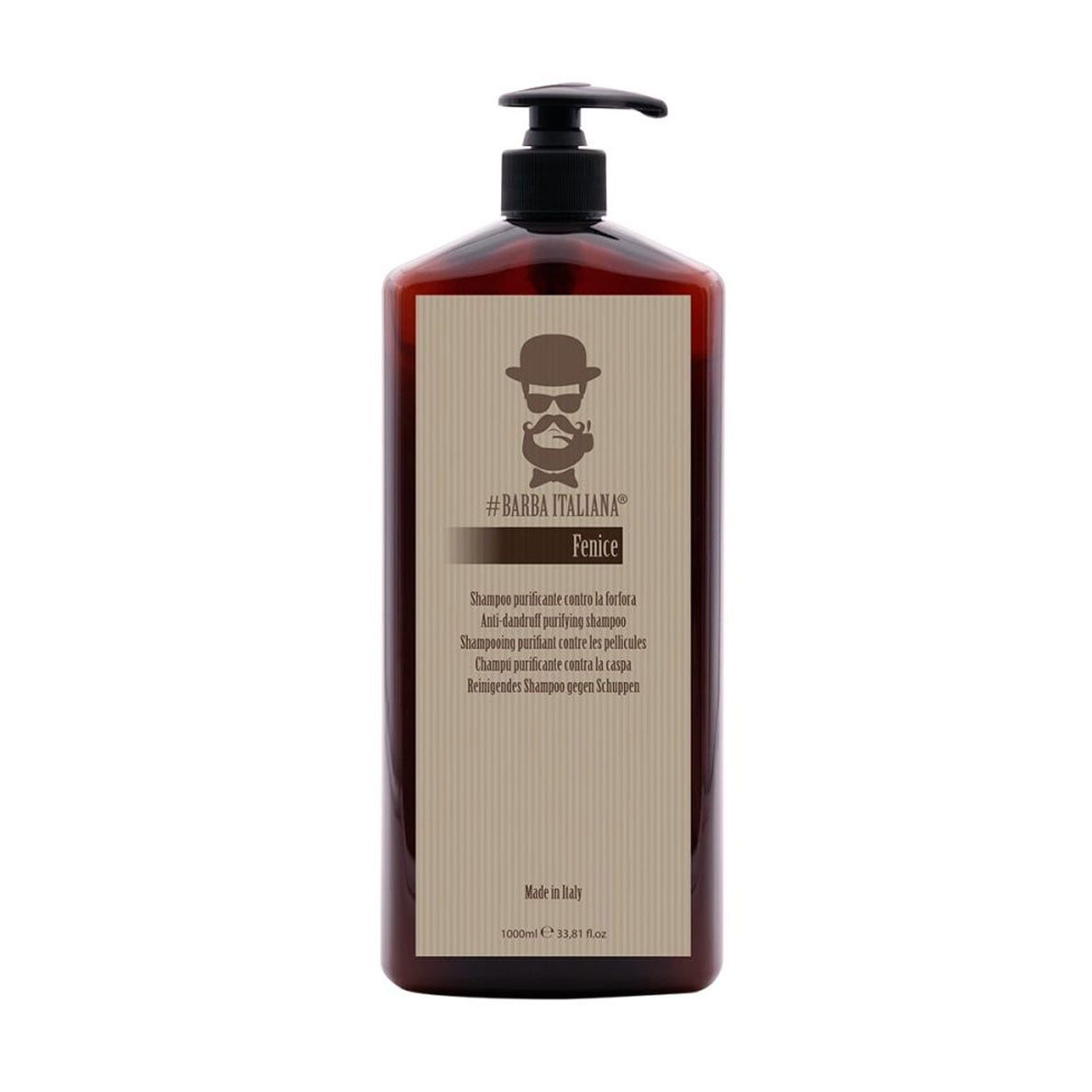 Уцінка! Чоловічий очищувальний шампунь Barba Italiana Fenice Anti-dandruff Purifying Shampoo проти лупи, 1 л